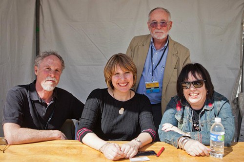 Science nonfiction authors Douglas Starr, left, Holly Tucker, and Deborah Blum, a Pulitzer-Prize winning science reporter, spoke at the Tucson Festival of Books. James Cornell, the president of the International Science Writers Association, moderated their panel.