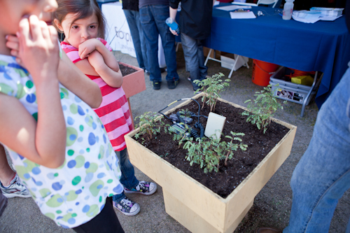 Tucsonans Olivia, 7, and Sophia Mercea, 5, got to participate in some of the green roofs research normally done at Biosphere 2.